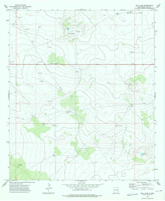 1973 Bell Lake, NM - New Mexico - USGS Topographic Map