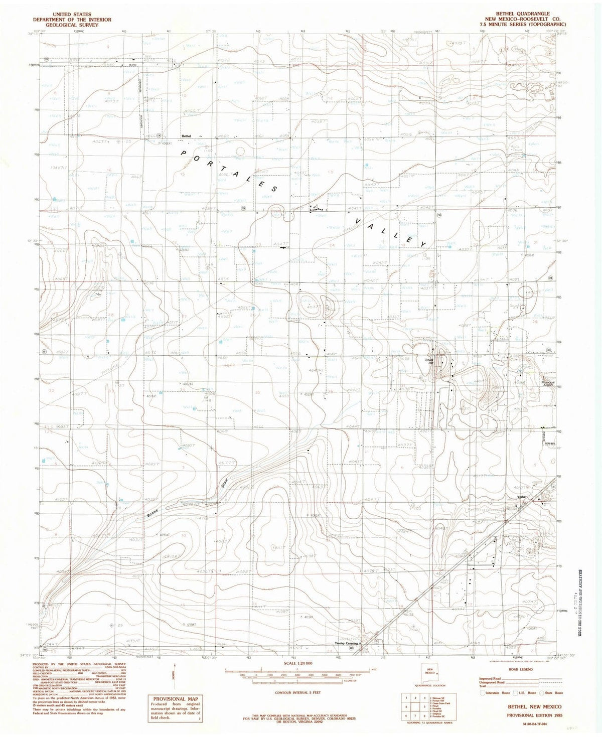 1985 Bethel, NM - New Mexico - USGS Topographic Map