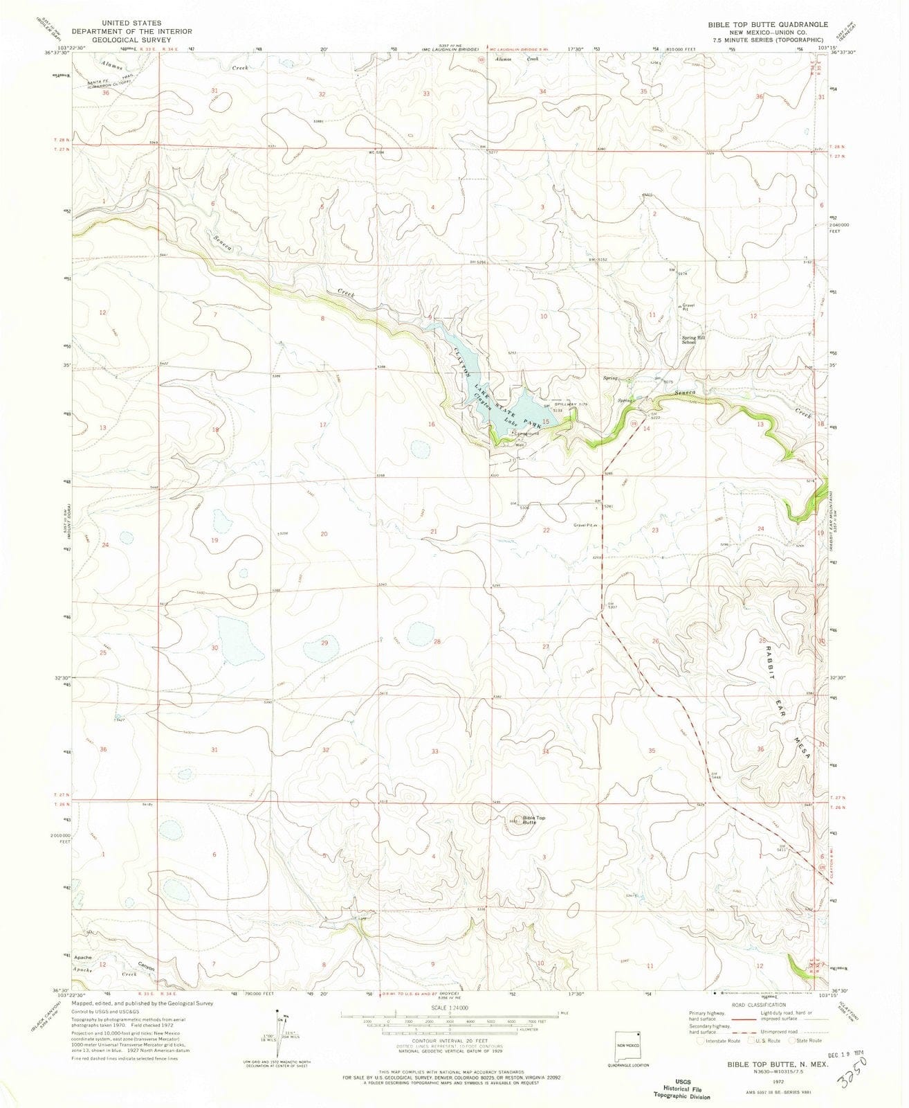 1972 Bible Top Butte, NM - New Mexico - USGS Topographic Map