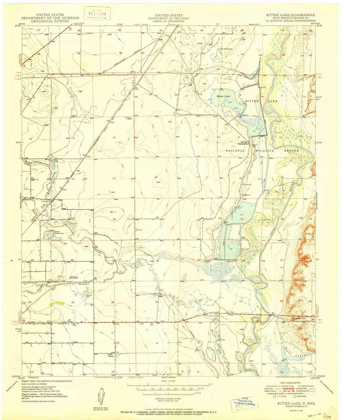 1950 Bitter Lake, NM - New Mexico - USGS Topographic Map
