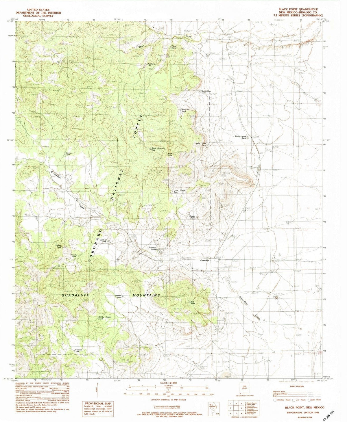 1982 Black Point, NM - New Mexico - USGS Topographic Map