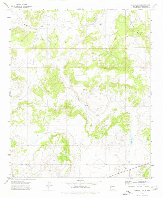 1972 Blaines Lake, NM - New Mexico - USGS Topographic Map