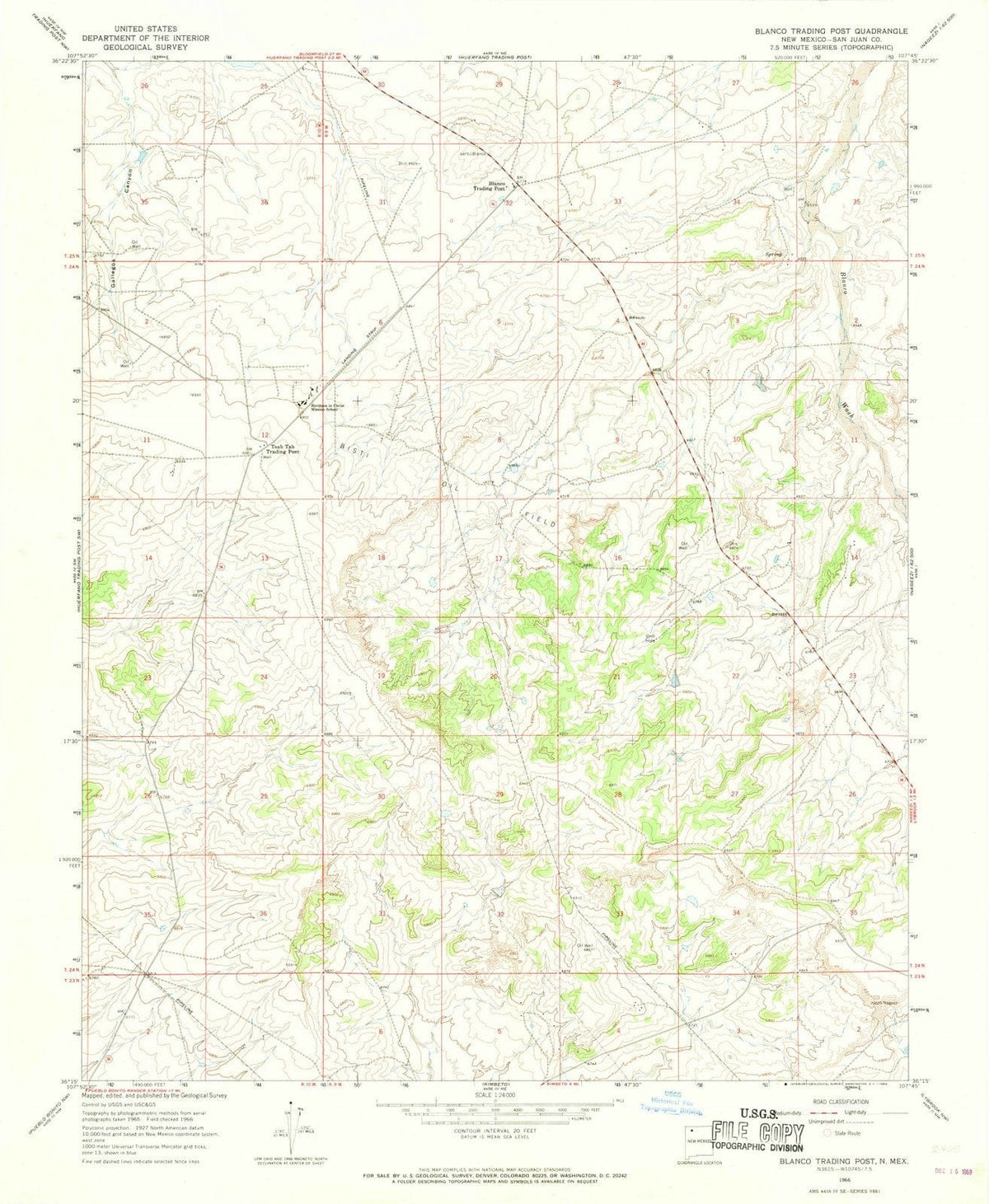1966 Blanco Trading Post, NM - New Mexico - USGS Topographic Map