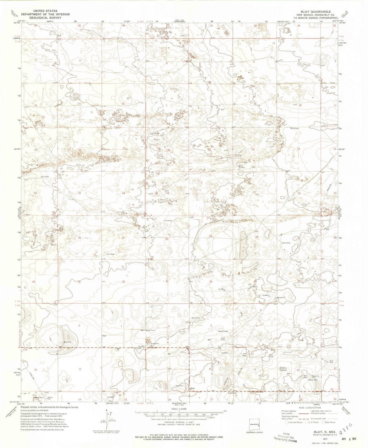 1972 Bluit, NM - New Mexico - USGS Topographic Map