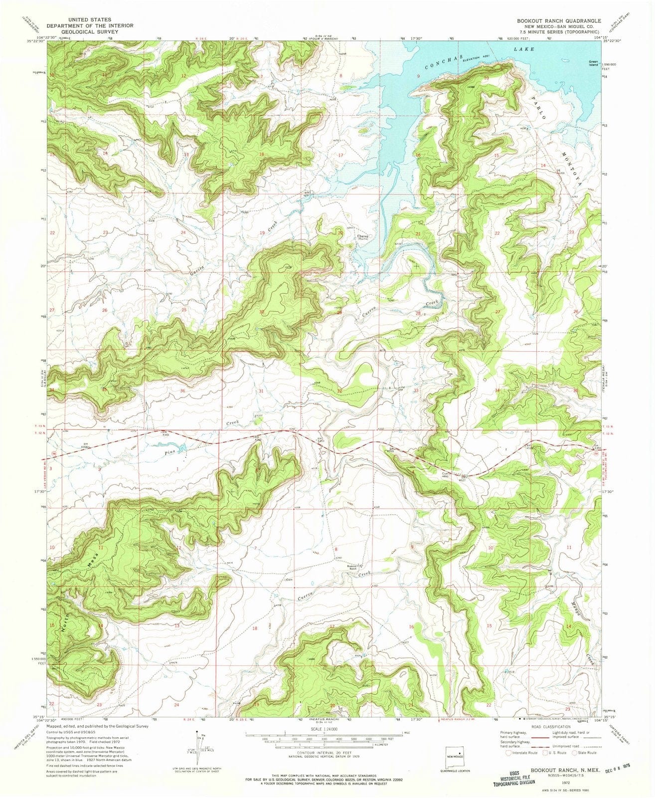 1972 Bookout Ranch, NM - New Mexico - USGS Topographic Map