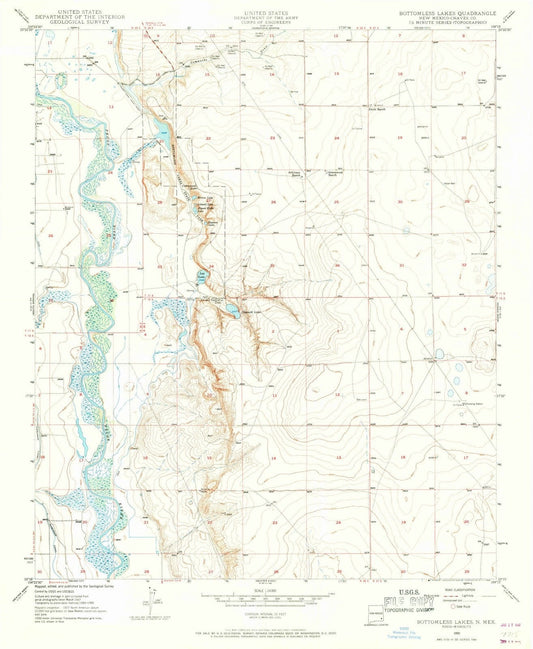 1950 Bottomless Lakes, NM - New Mexico - USGS Topographic Map