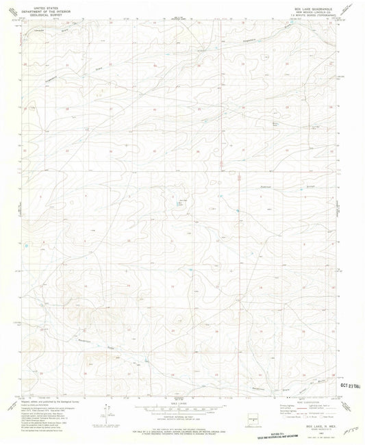 1981 Box Lake, NM - New Mexico - USGS Topographic Map