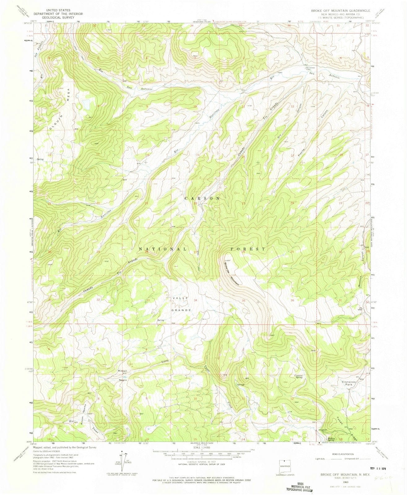 1963 Broke Off Mountain, NM - New Mexico - USGS Topographic Map