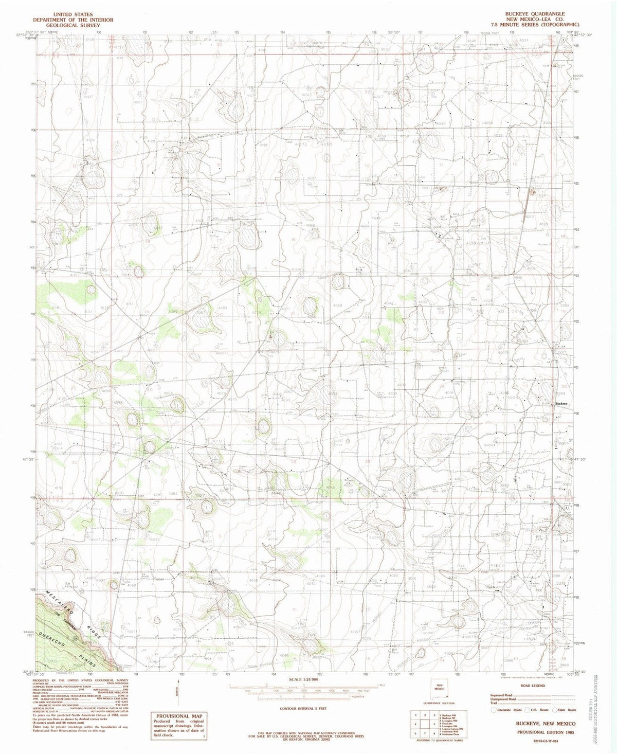 1985 Buckeye, NM - New Mexico - USGS Topographic Map v3