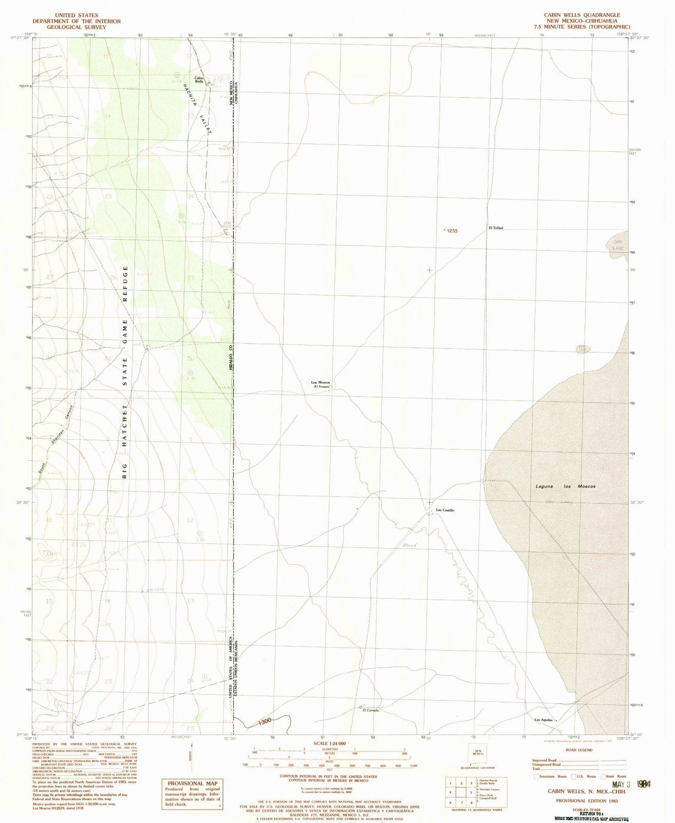 1983 Cabin Wells, NM - New Mexico - USGS Topographic Map