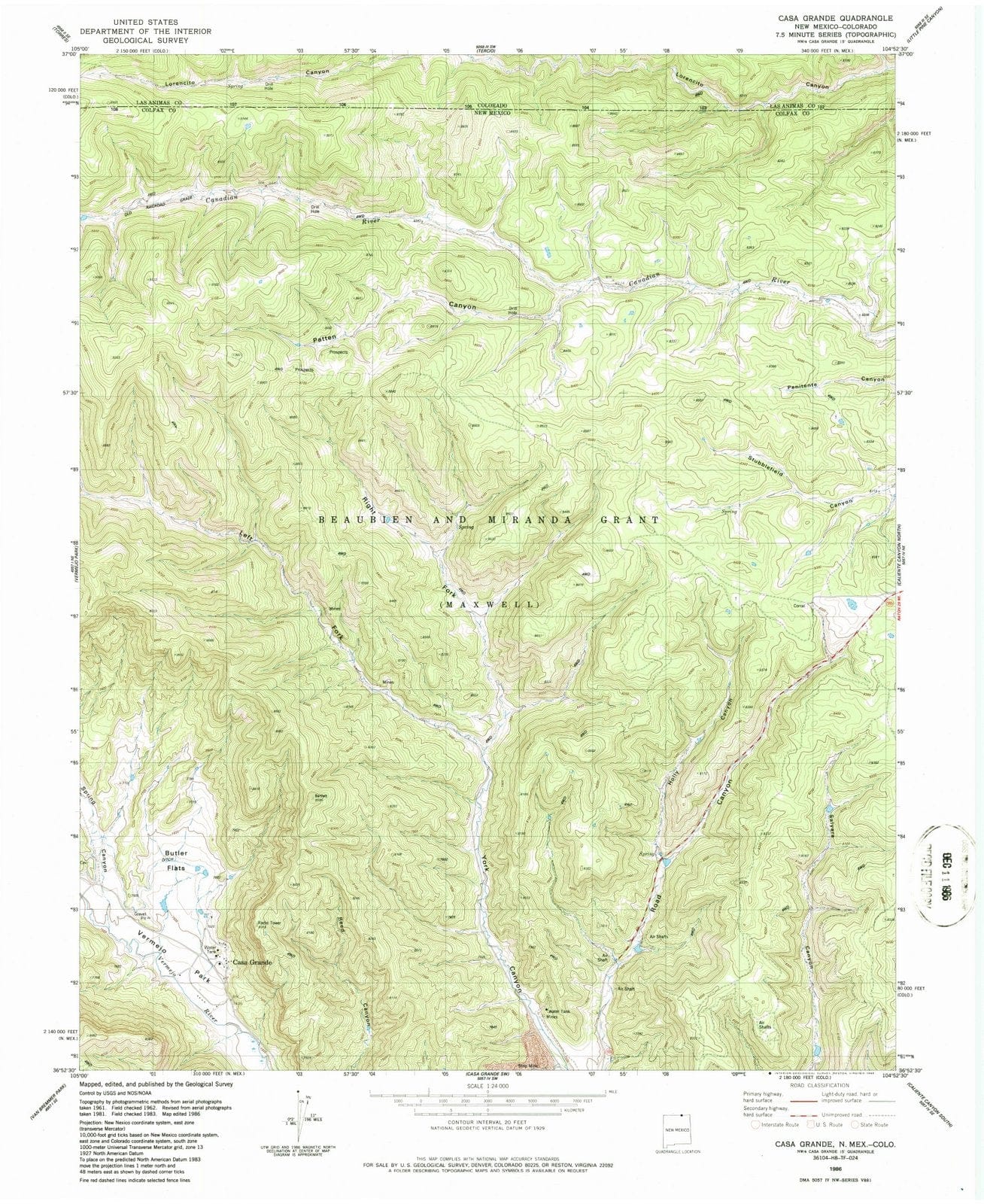 1986 Casa Grande, NM - New Mexico - USGS Topographic Map v2