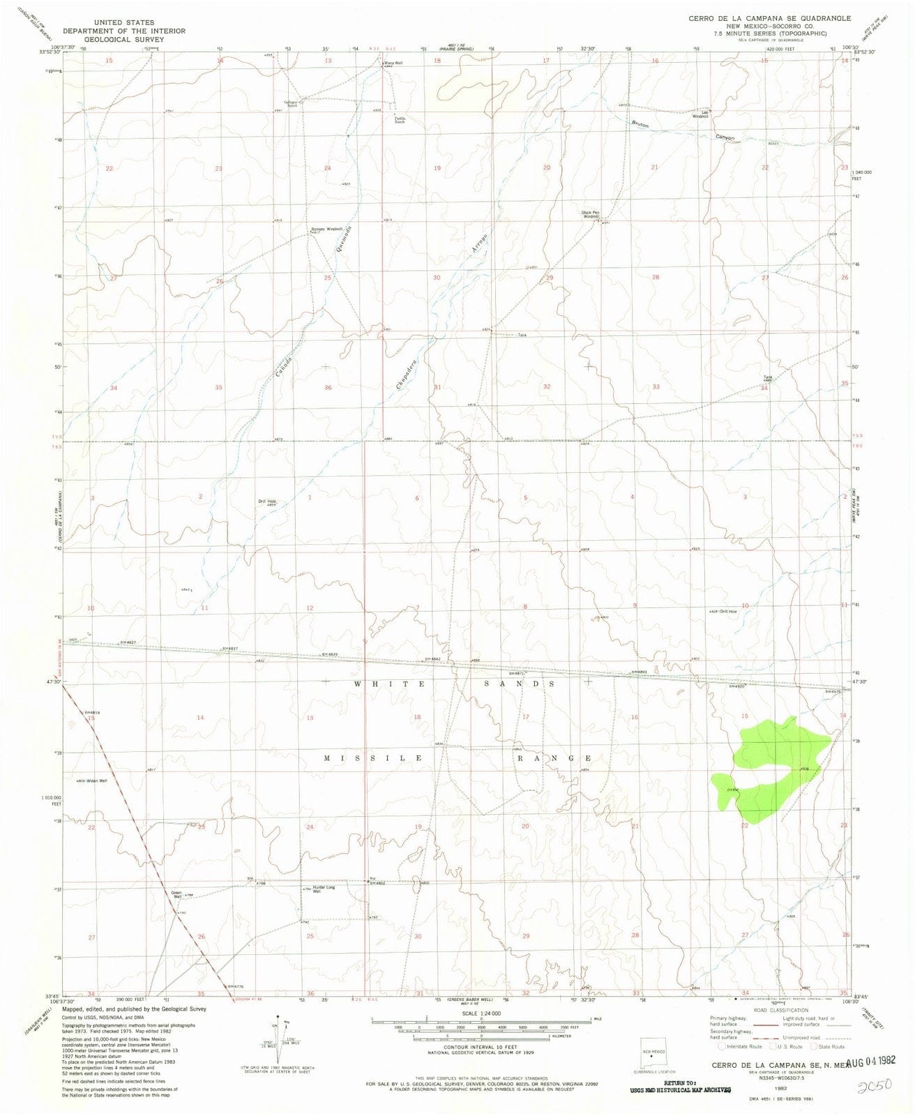 1982 Cerro De La Campana, NM - New Mexico - USGS Topographic Map
