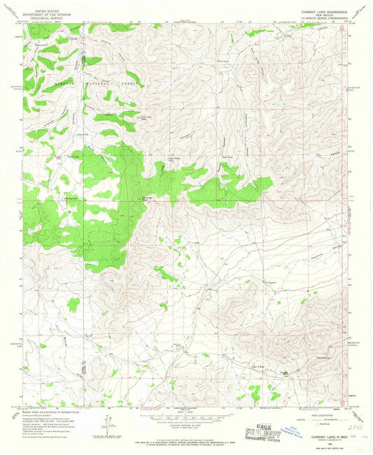 1965 Chimney Lake, NM - New Mexico - USGS Topographic Map