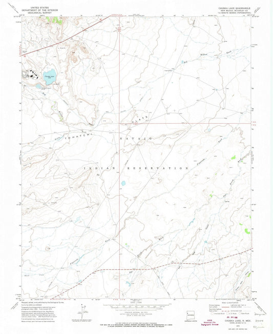 1970 Chuska Lake, NM - New Mexico - USGS Topographic Map