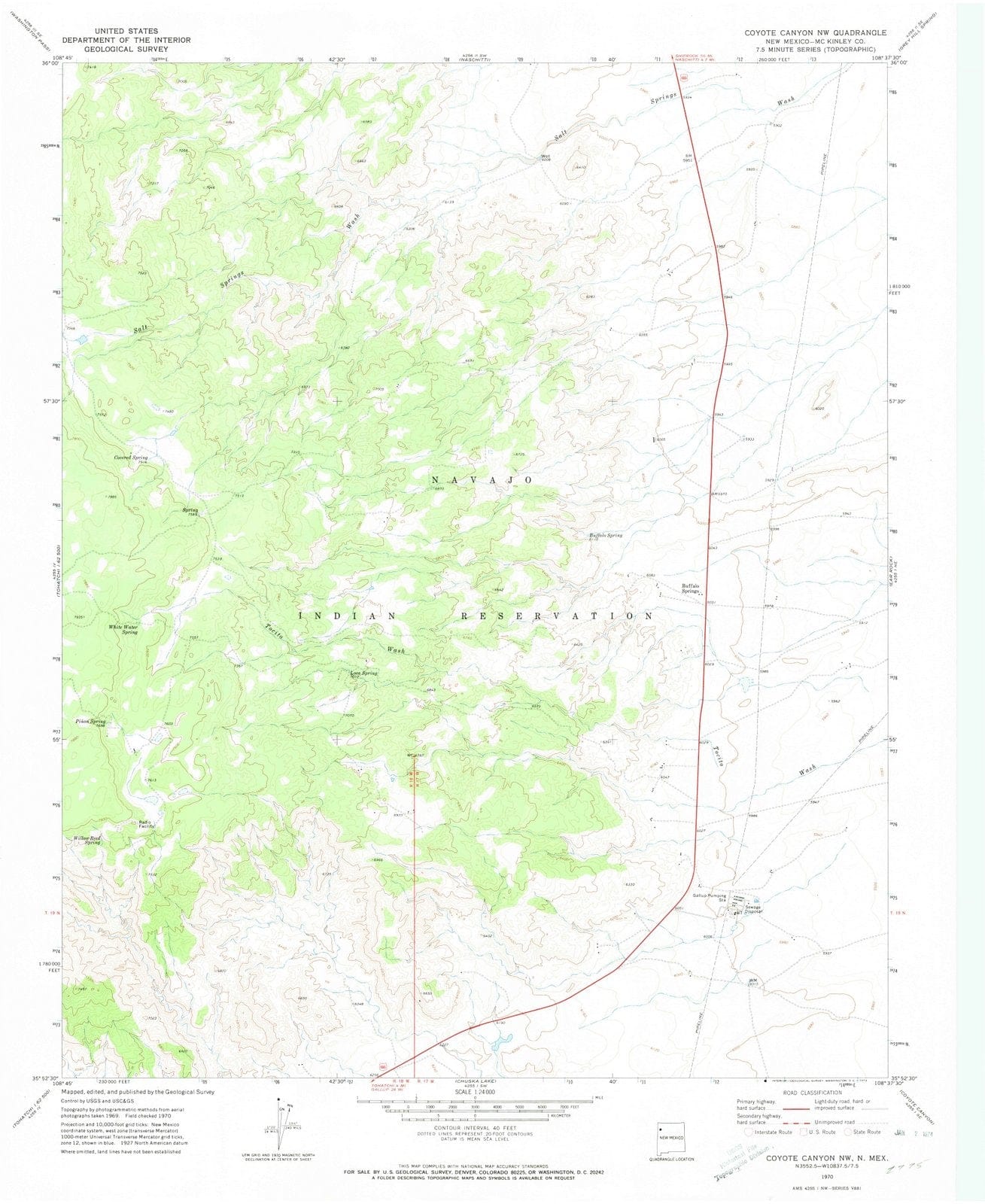 1970 Coyote Canyon, NM - New Mexico - USGS Topographic Map