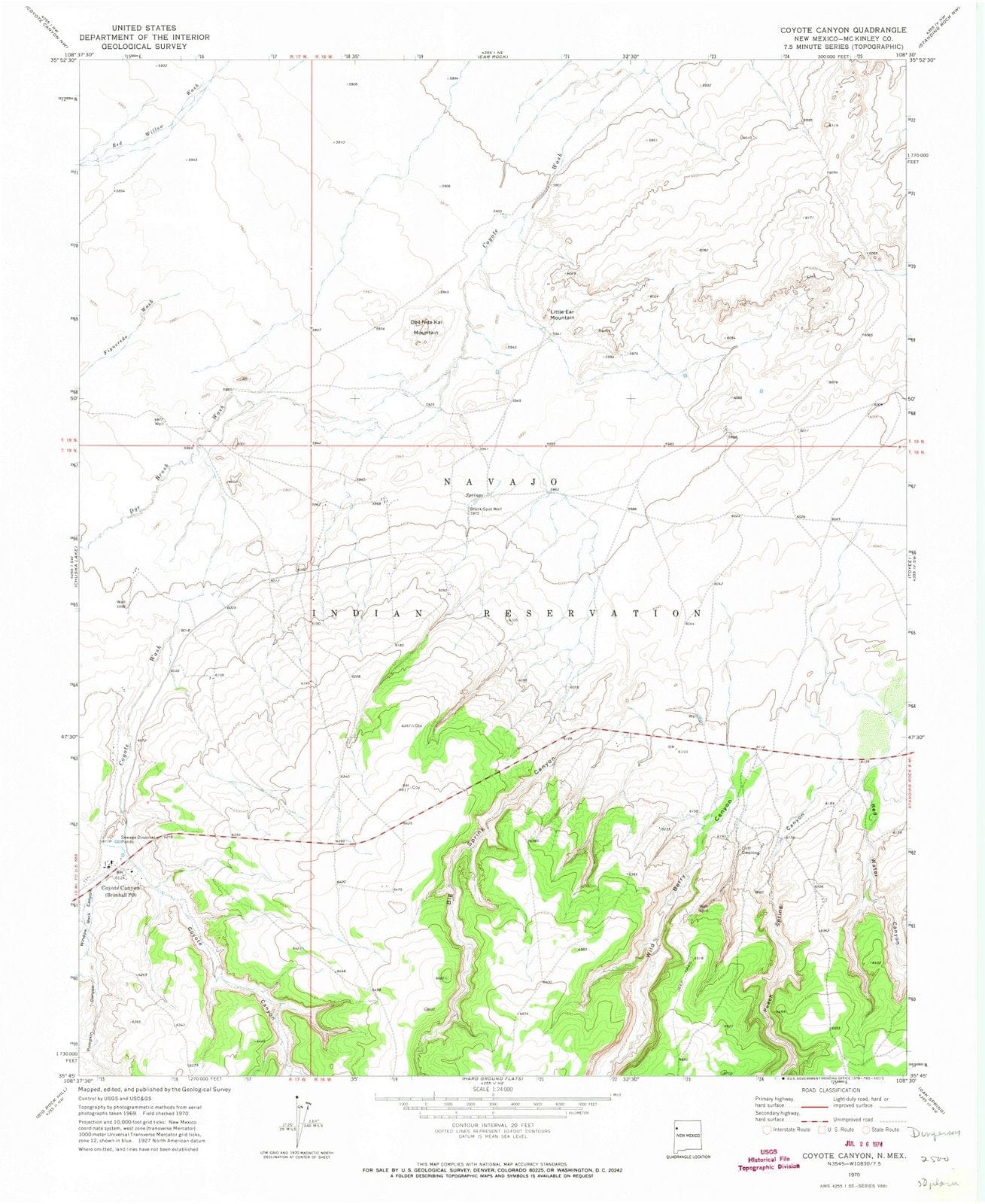 1970 Coyote Canyon, NM - New Mexico - USGS Topographic Map v2