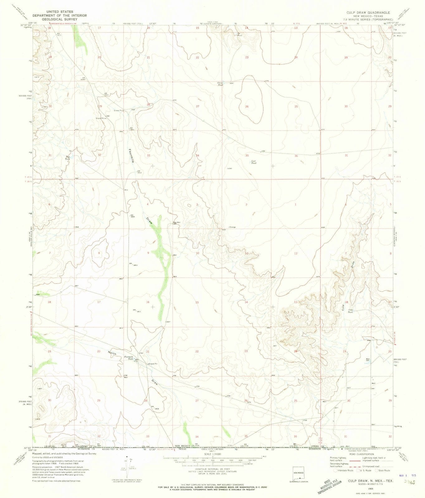 1969 Culpraw, NM - New Mexico - USGS Topographic Map