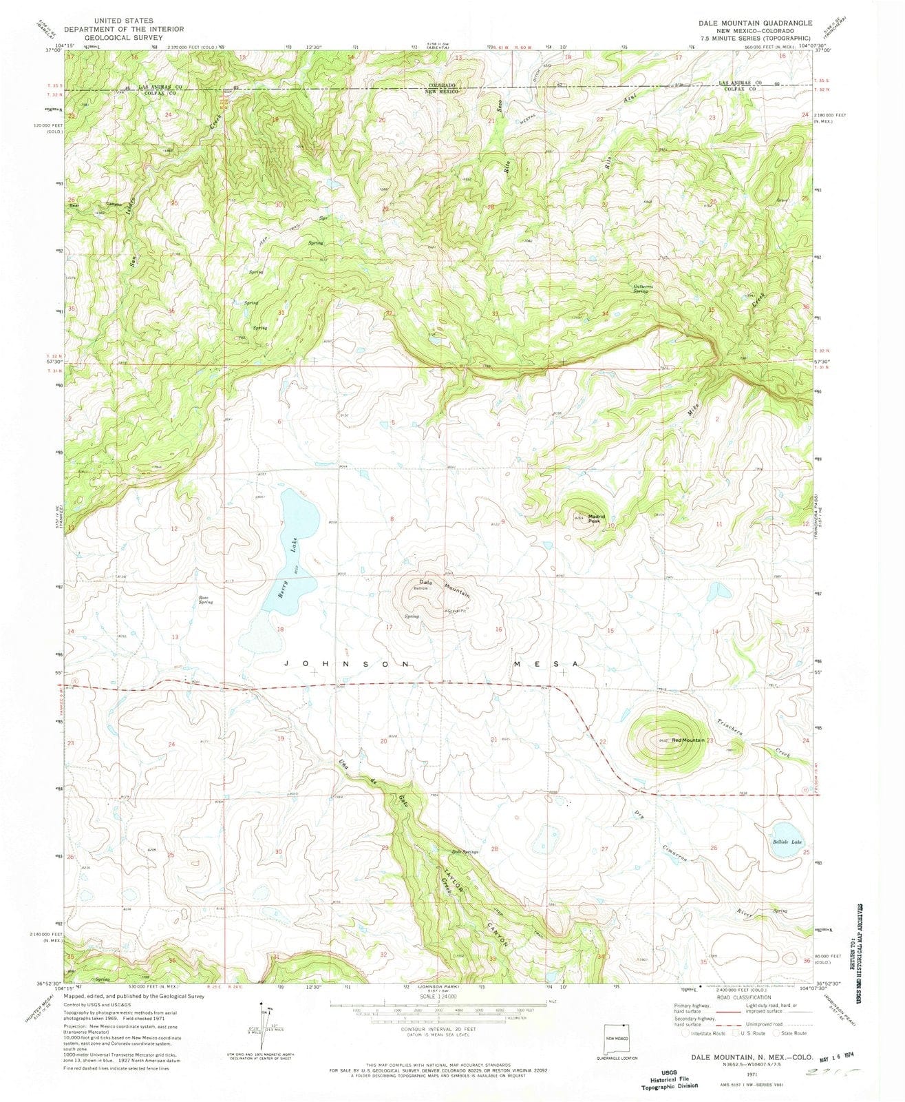 1971 Dale Mountain, NM - New Mexico - USGS Topographic Map
