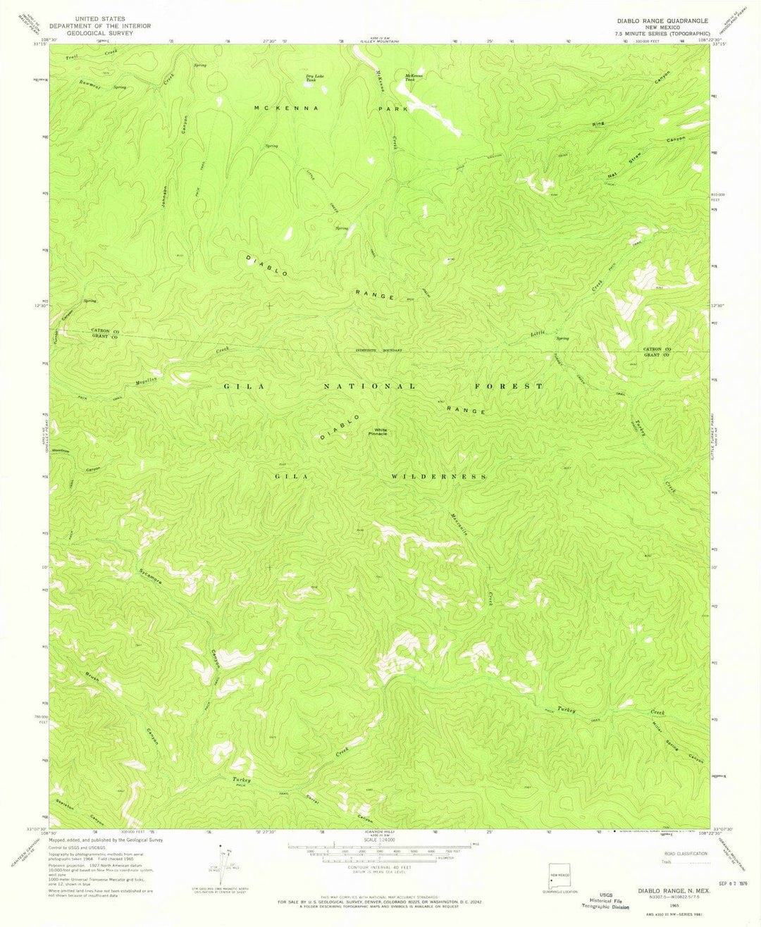 1965 Diablo Range, NM - New Mexico - USGS Topographic Map
