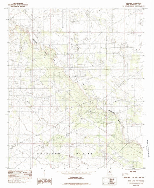 1985 Dog Lake, NM - New Mexico - USGS Topographic Map