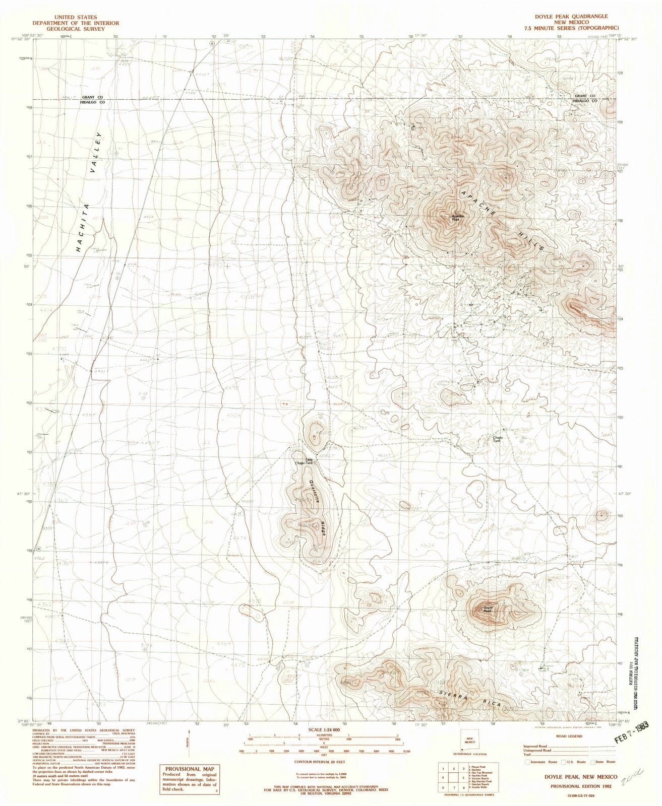 1982 Doyle Peak, NM - New Mexico - USGS Topographic Map