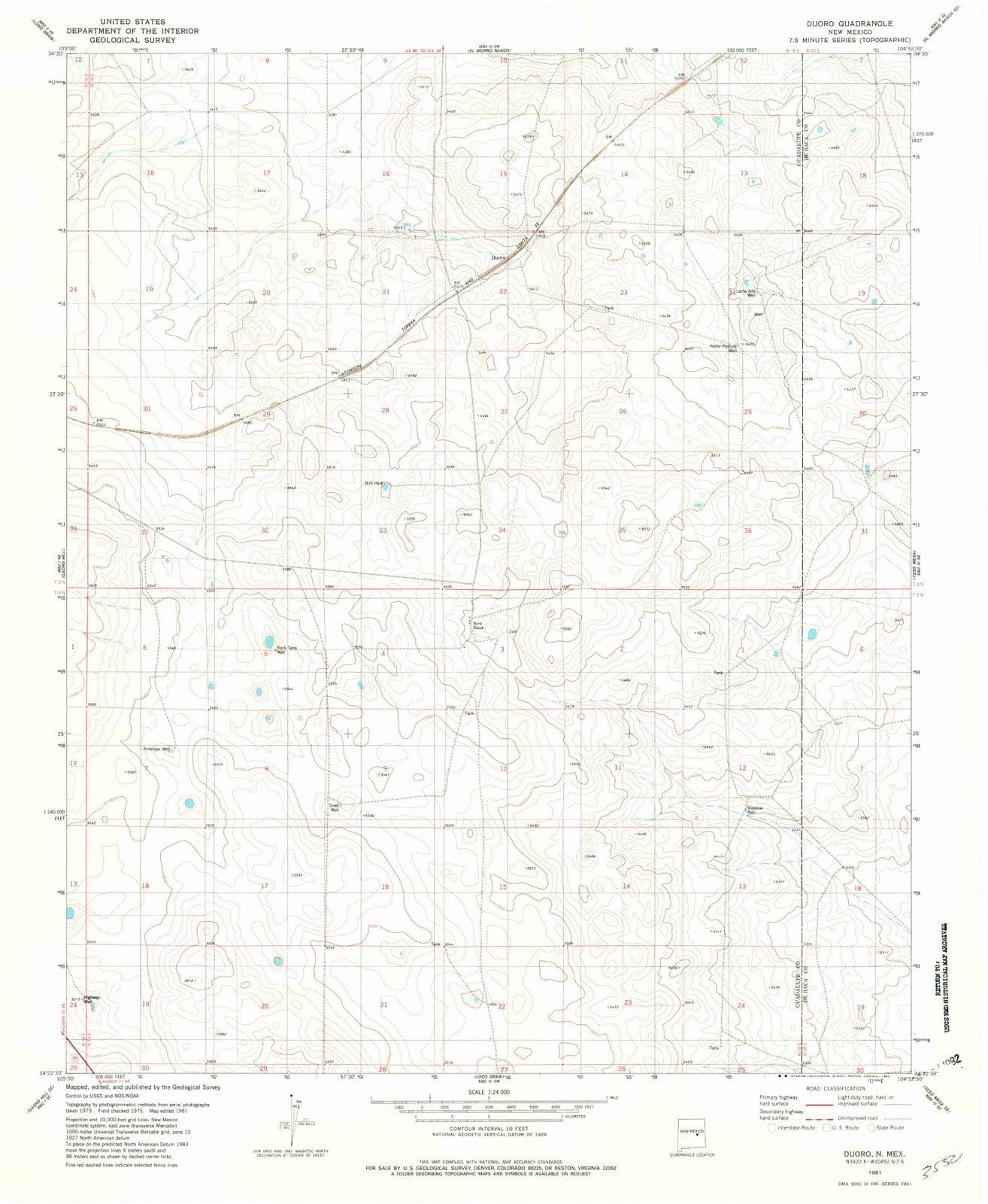 1981 Duoro, NM - New Mexico - USGS Topographic Map