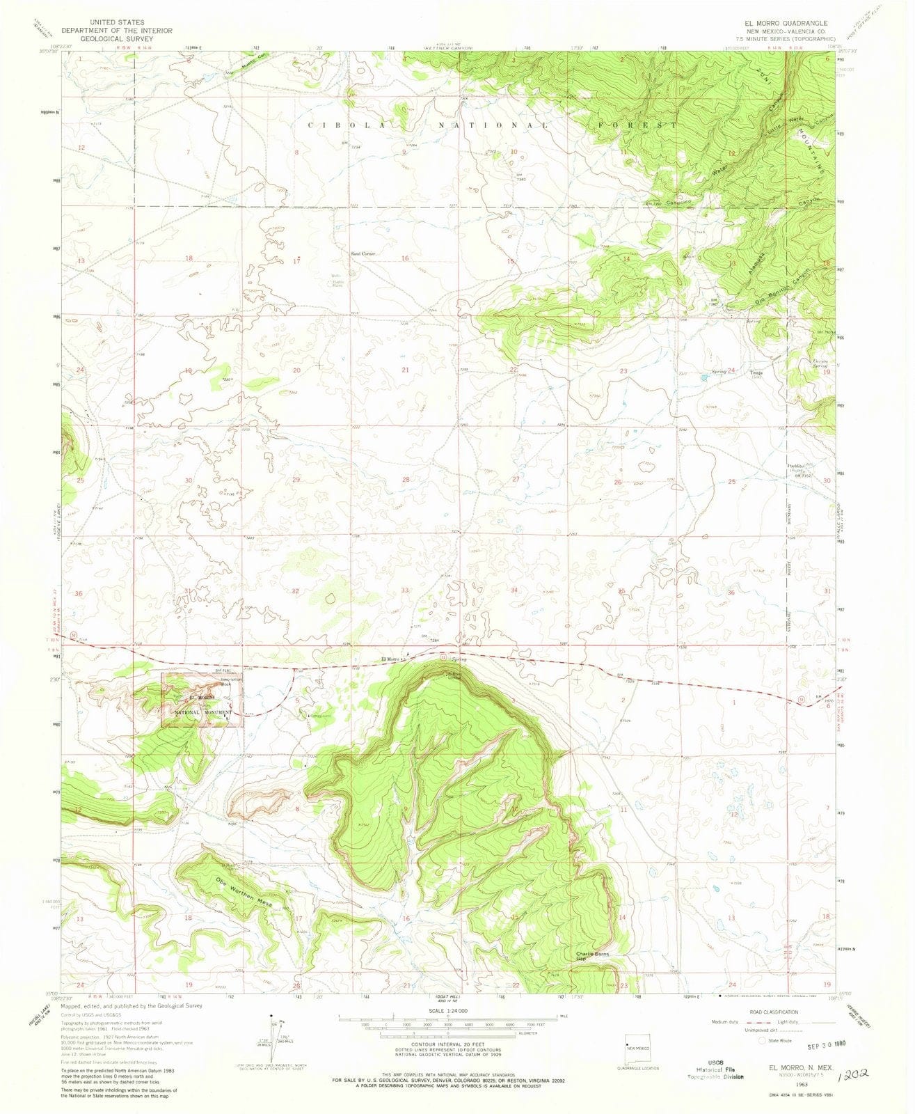 1963 El Morro, NM - New Mexico - USGS Topographic Map