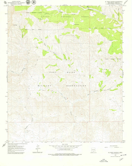 1965 El Paso Canyon, NM - New Mexico - USGS Topographic Map