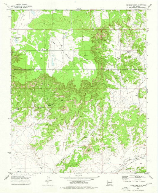 1972 Fence Lake, NM - New Mexico - USGS Topographic Map