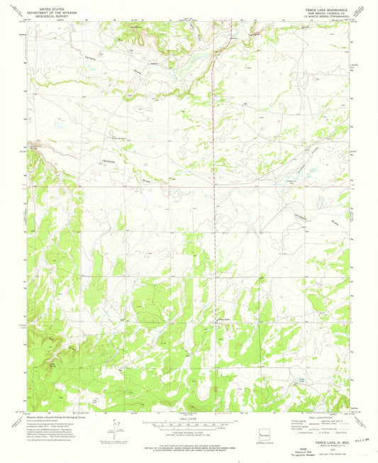 1972 Fence Lake, NM - New Mexico - USGS Topographic Map v2