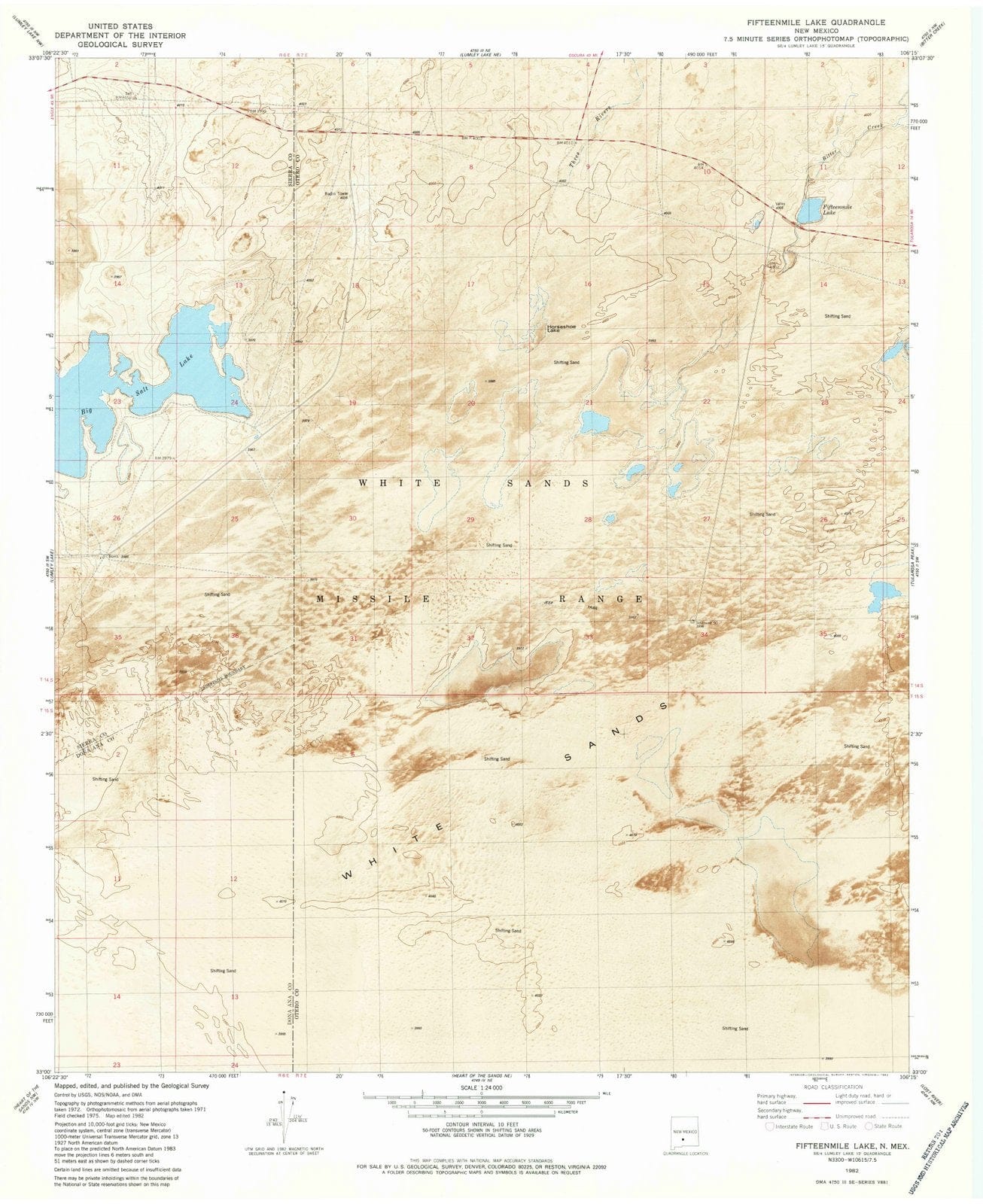 1982 Fifteenmile Lake, NM - New Mexico - USGS Topographic Map