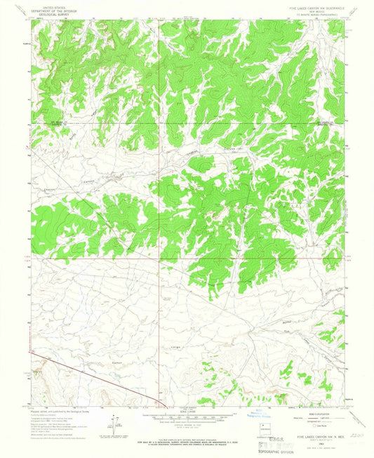 1963 Five Lakes Canyon, NM - New Mexico - USGS Topographic Map v2