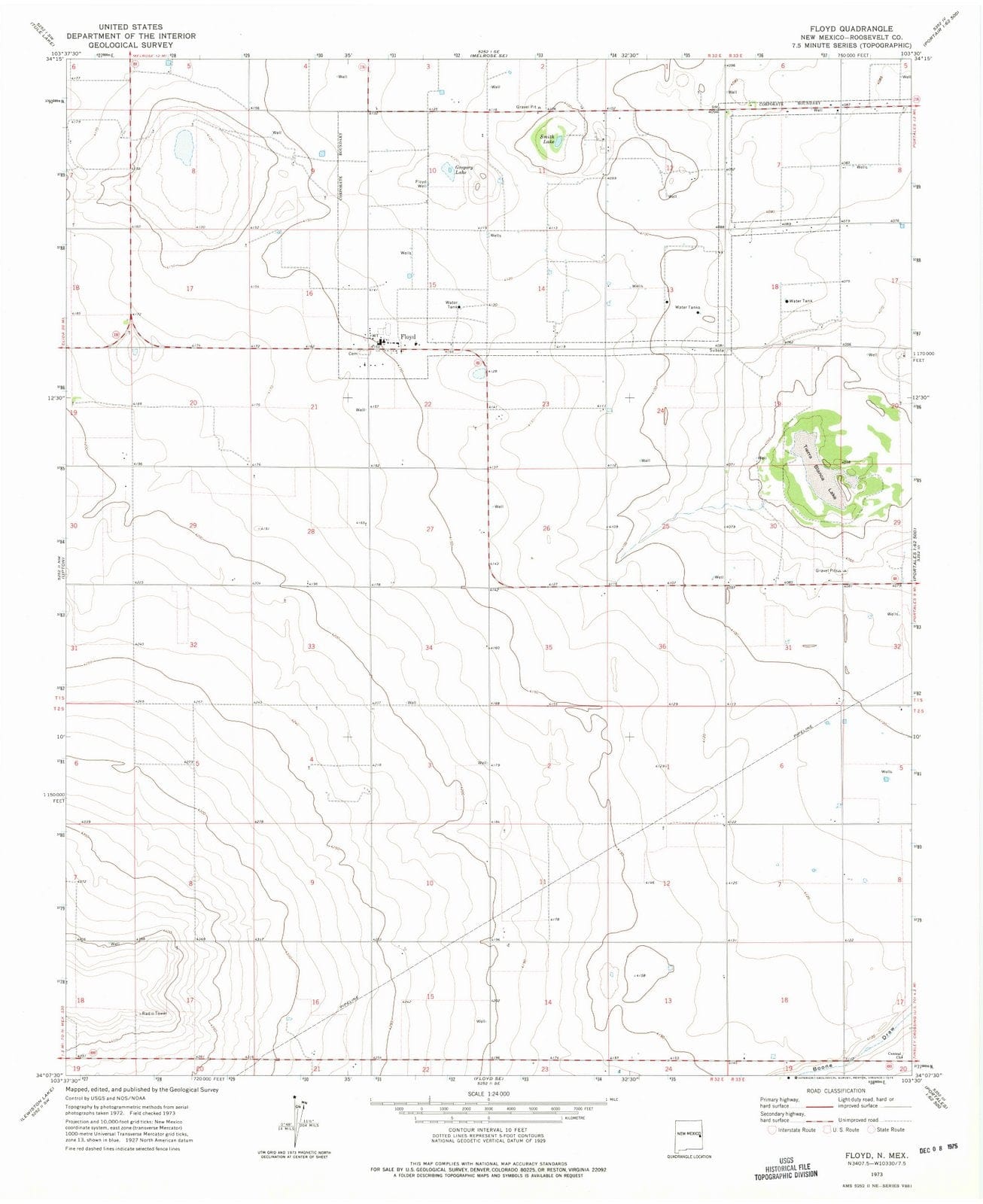 1973 Floyd, NM - New Mexico - USGS Topographic Map v2