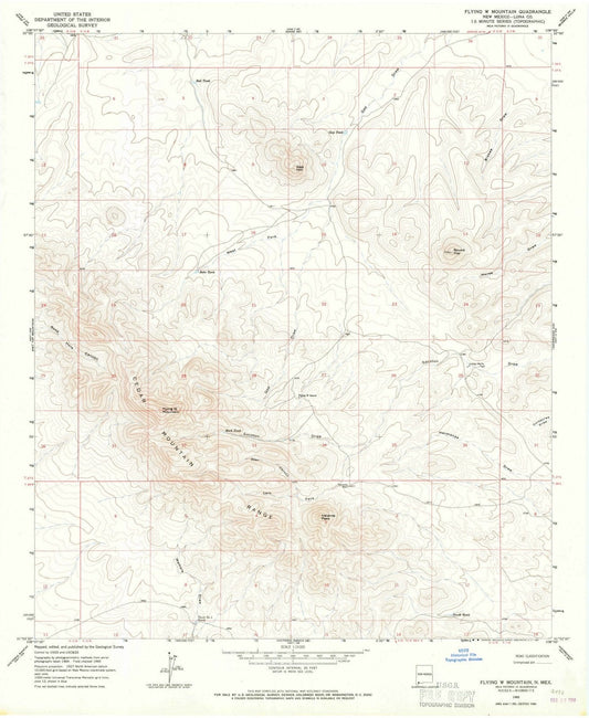 1965 Flying W Mountain, NM - New Mexico - USGS Topographic Map