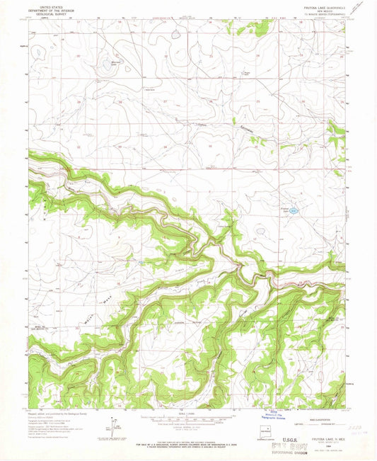1964 Frutosa Lake, NM - New Mexico - USGS Topographic Map