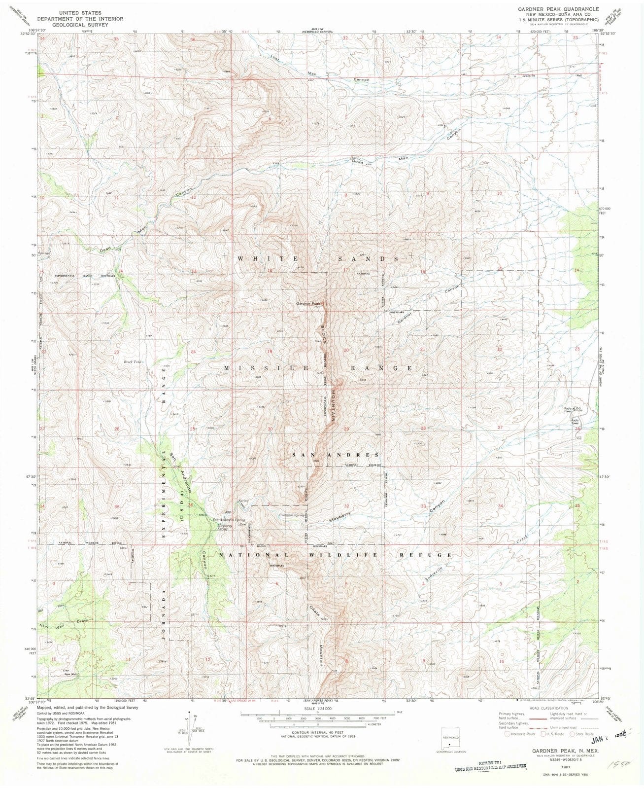 1981 Gardner Peak, NM - New Mexico - USGS Topographic Map