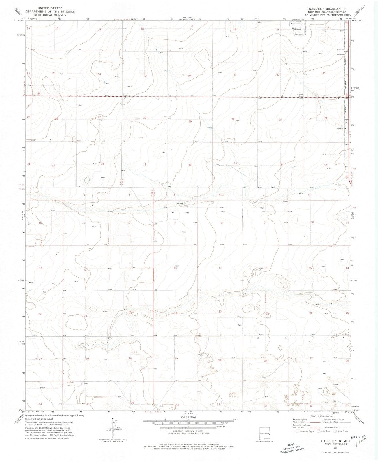 1972 Garrison, NM - New Mexico - USGS Topographic Map