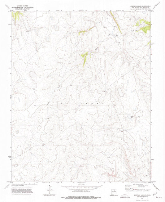 1971 Goetsch Lake, NM - New Mexico - USGS Topographic Map
