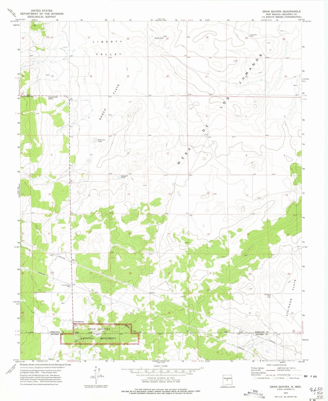 1972 Gran Quivira, NM - New Mexico - USGS Topographic Map