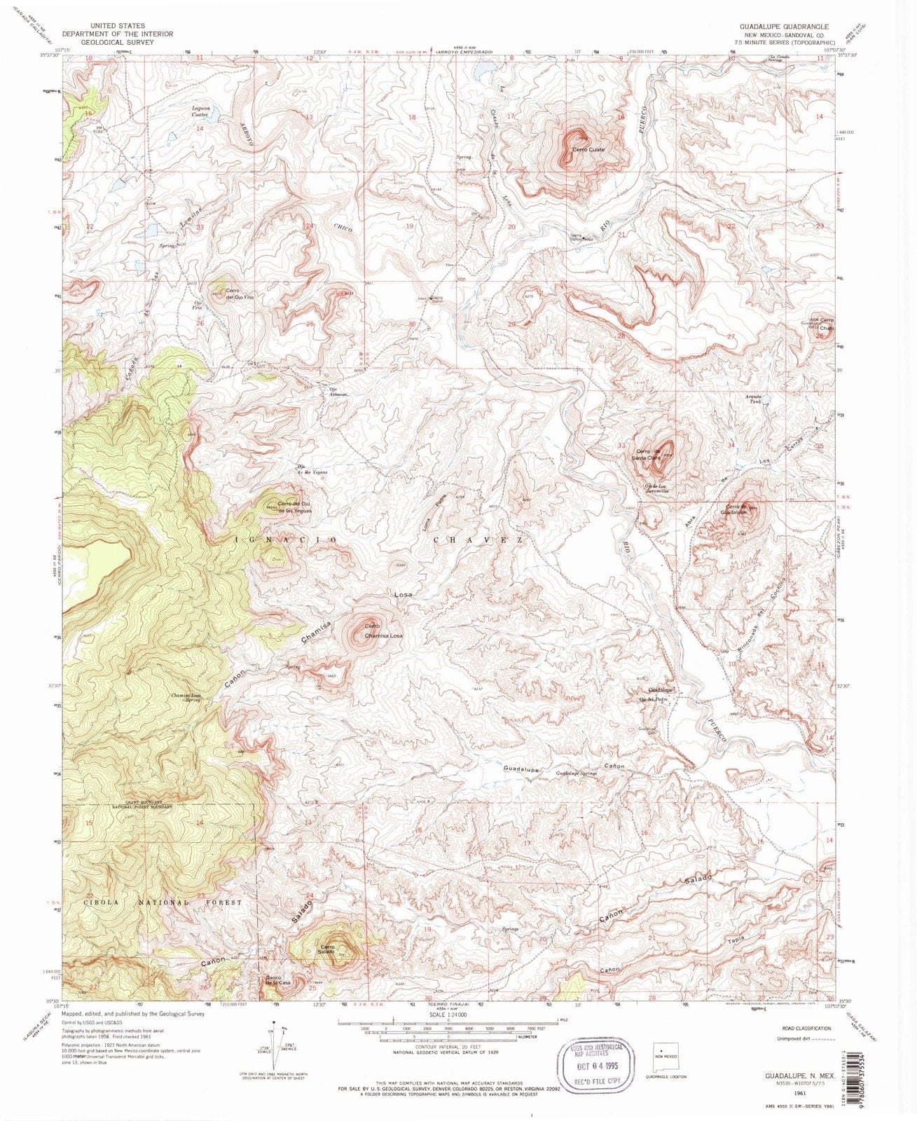 1961 Guadalupe, NM - New Mexico - USGS Topographic Map