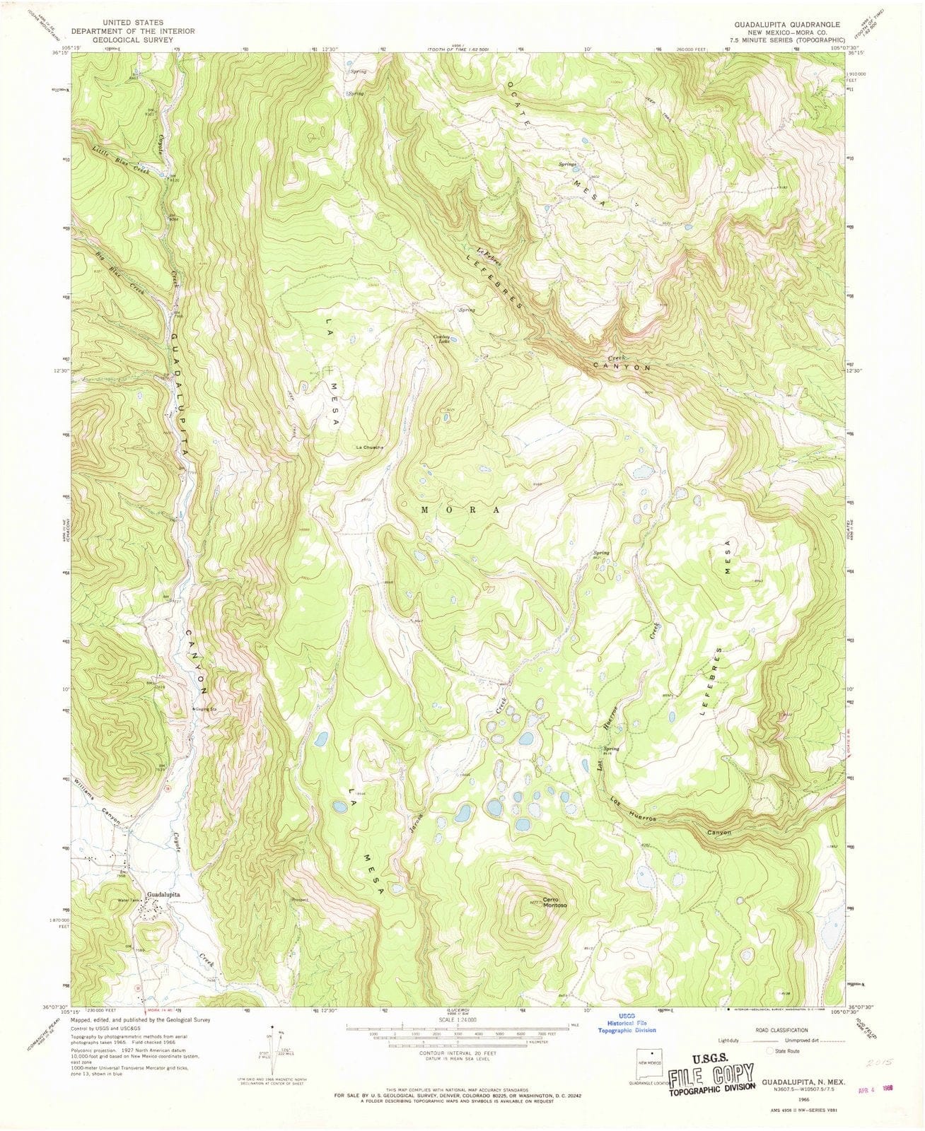 1966 Guadalupita, NM - New Mexico - USGS Topographic Map