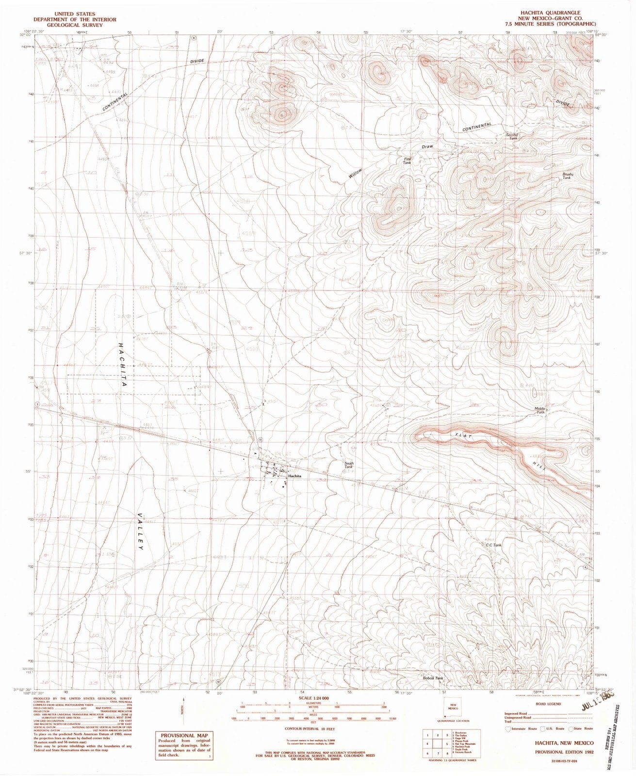 1982 Hachita, NM - New Mexico - USGS Topographic Map