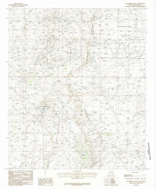 1985 Hackberry Lake, NM - New Mexico - USGS Topographic Map