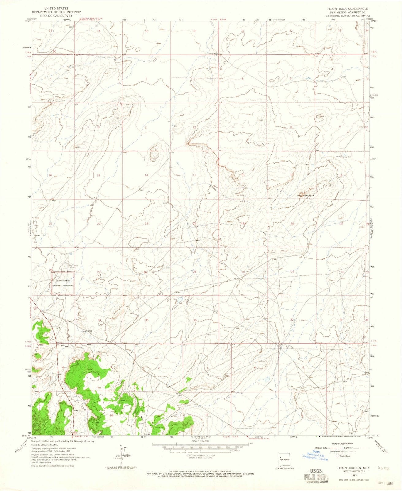 1963 Heart Rock, NM - New Mexico - USGS Topographic Map