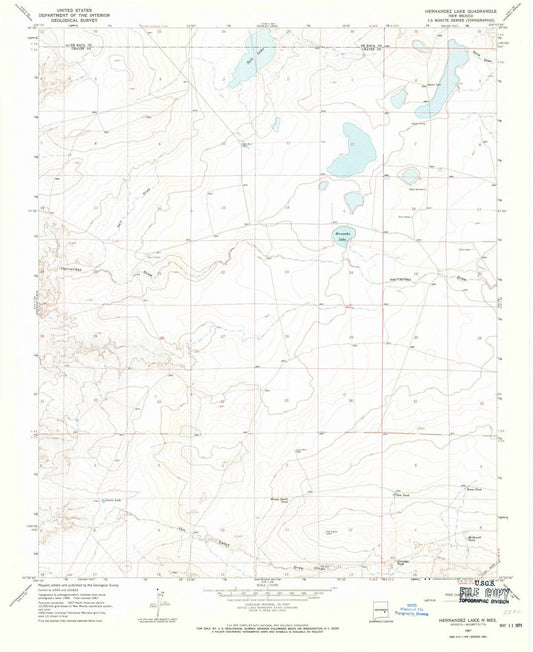 1967 Hernandez Lake, NM - New Mexico - USGS Topographic Map