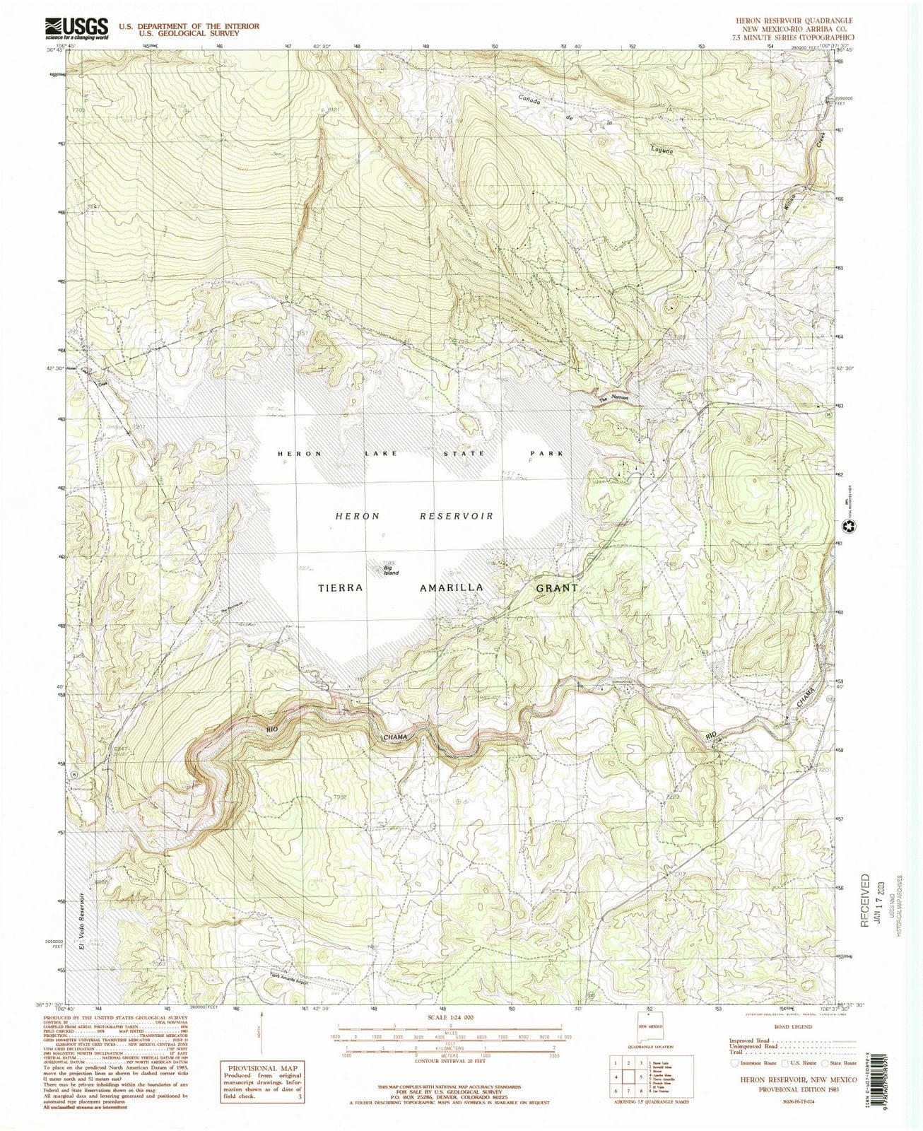 1983 Heron Reservoir, NM - New Mexico - USGS Topographic Map