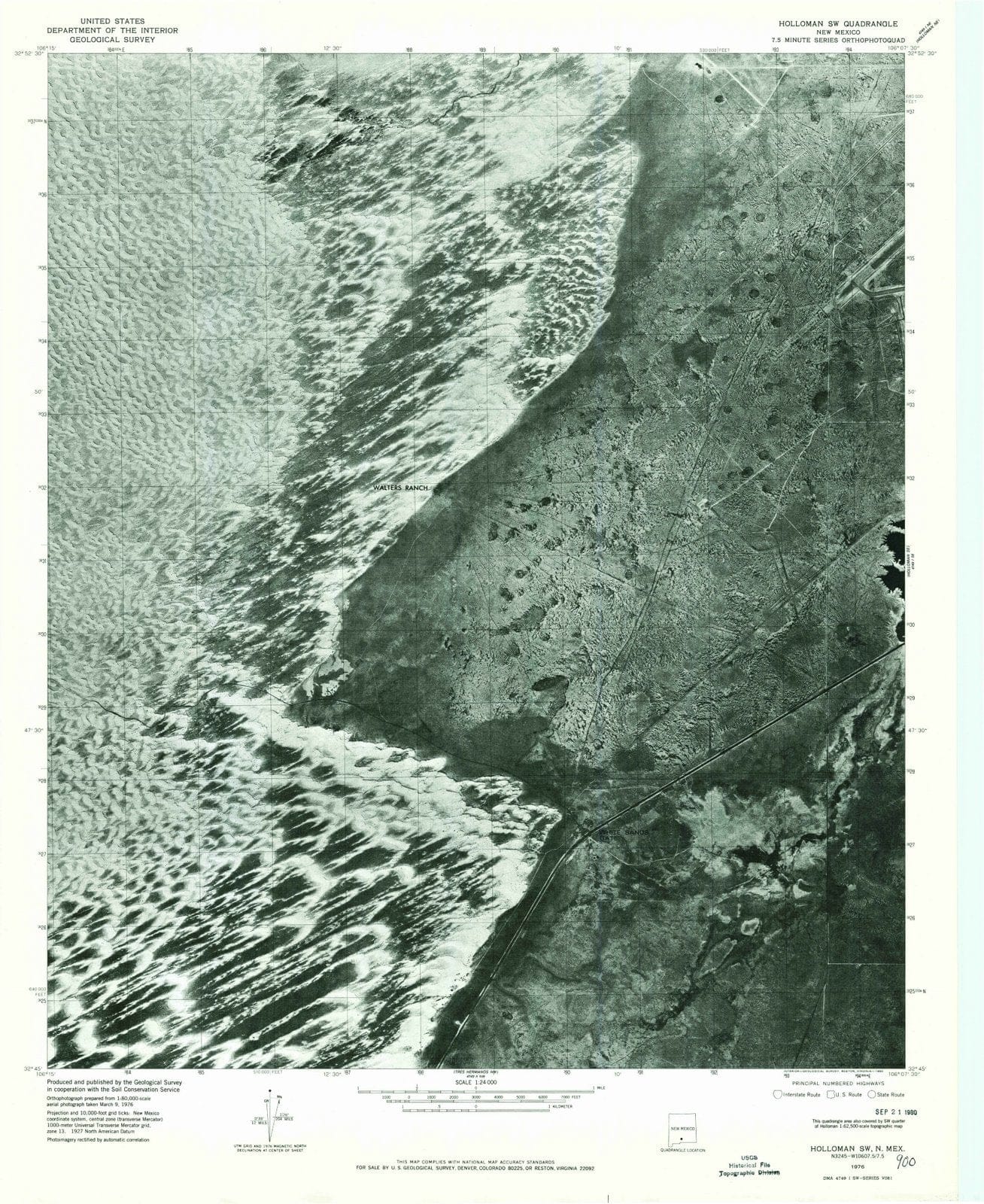 1976 Holloman, NM - New Mexico - USGS Topographic Map v3
