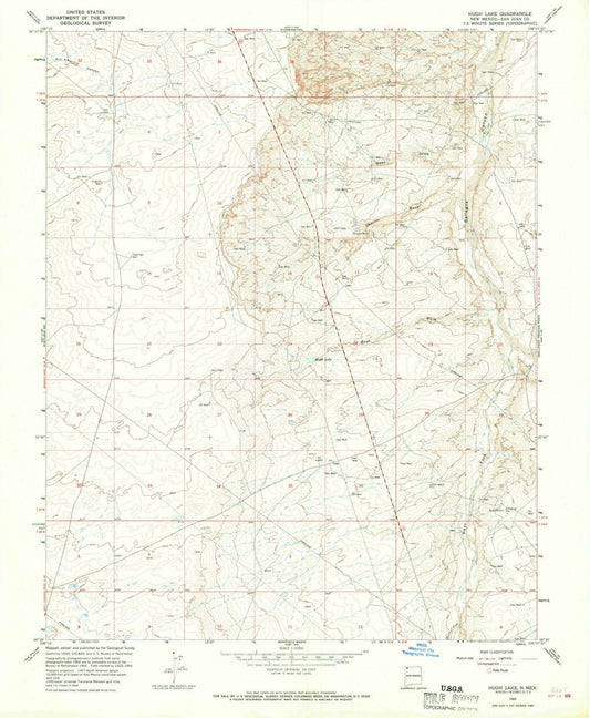 1965 Hugh Lake, NM - New Mexico - USGS Topographic Map