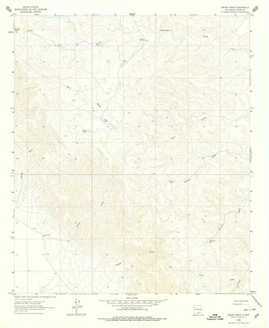 1963 Indianraw, NM - New Mexico - USGS Topographic Map