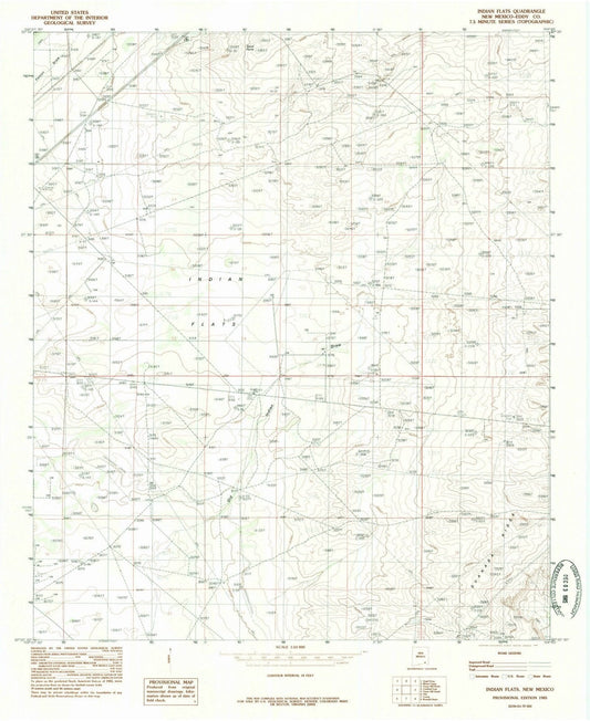 1985 Indian Flats, NM - New Mexico - USGS Topographic Map